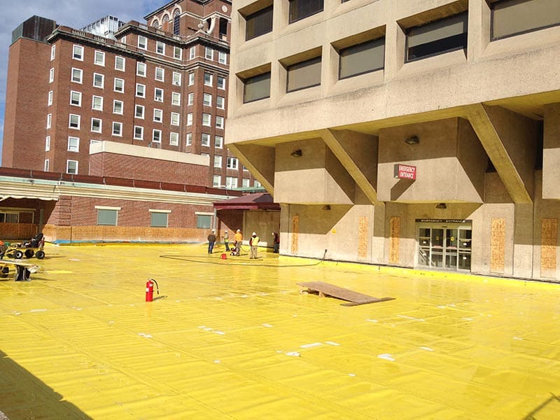 Crouse Hospital Emergency Department parking deck replacement waterproofing