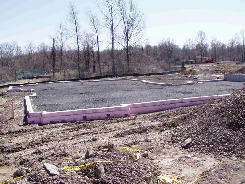 SUNY Oswego Villages foundation construction